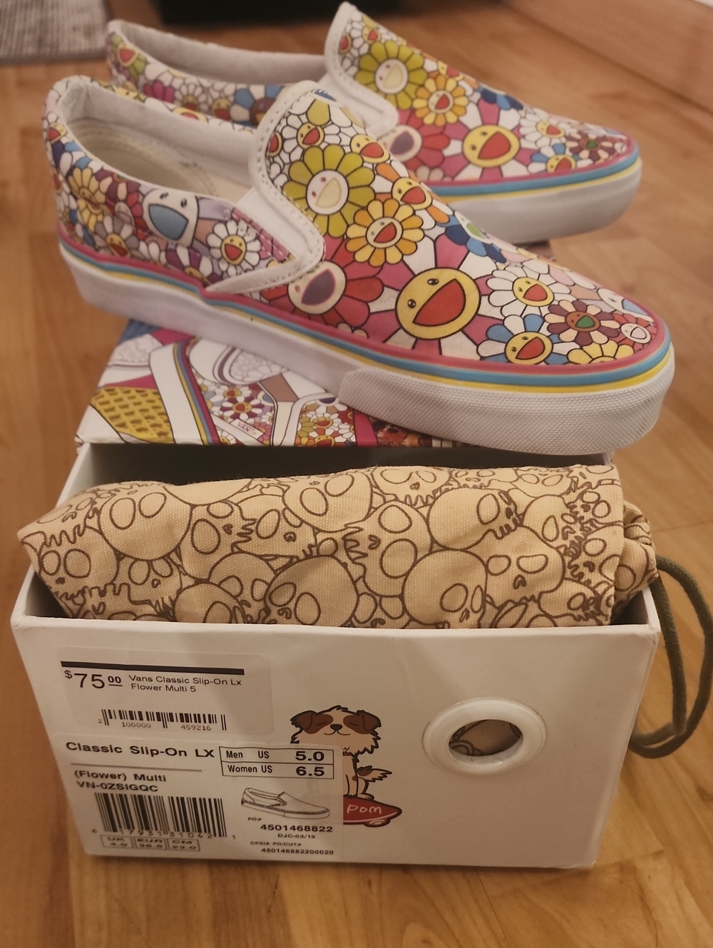 Vans Slip-On Floral Multicolor Canvas Slip On Shoes -  Murakami